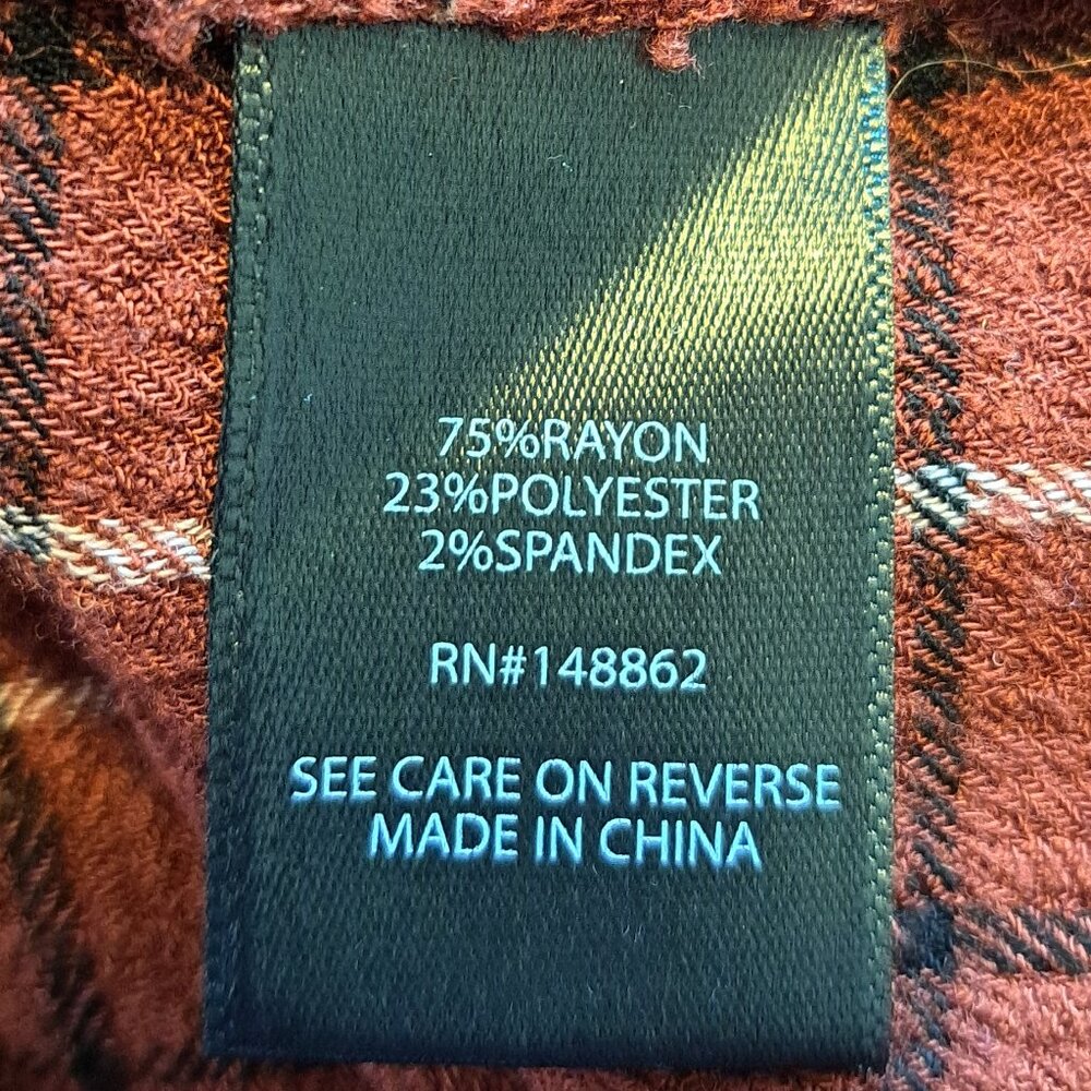 Torrid Rust Red Windowpane Plaid Crinkle Gauze Sp… - image 6